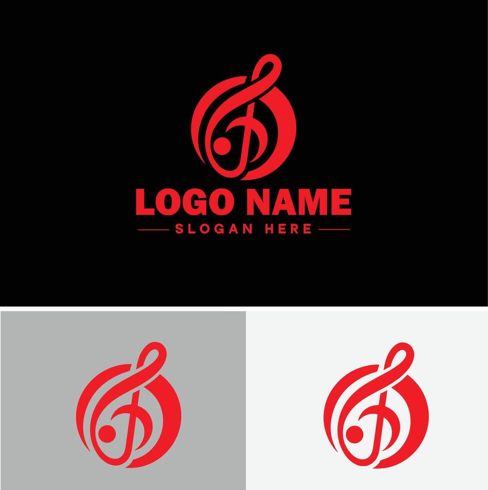 music logo icon for business app icon band typography dj song musical logo template vector