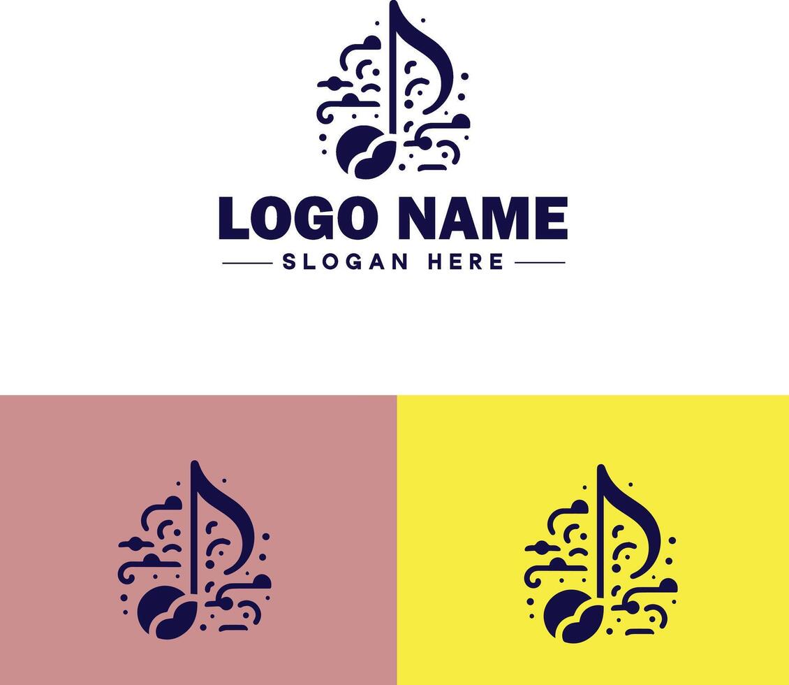 music logo icon for business app icon band typography dj song musical logo template vector