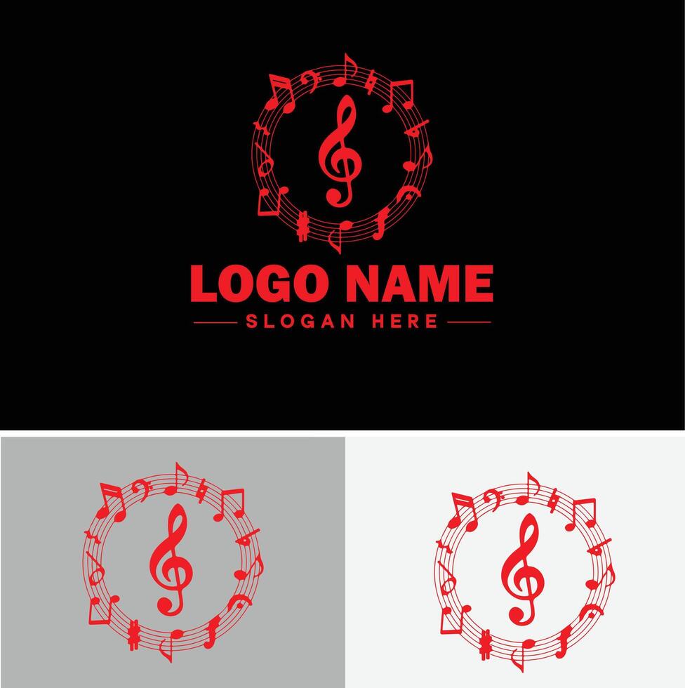 music logo icon for business app icon band typography dj song musical logo template vector