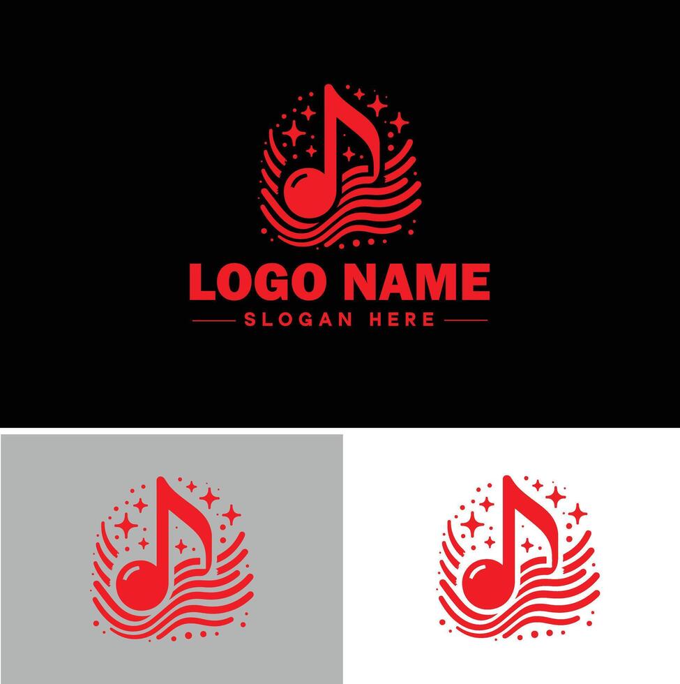 music logo icon for business app icon band typography dj song musical logo template vector