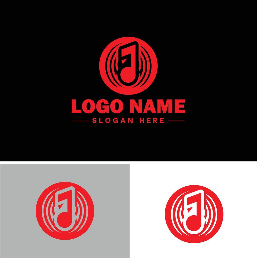 music logo icon for business app icon band typography dj song musical logo template vector