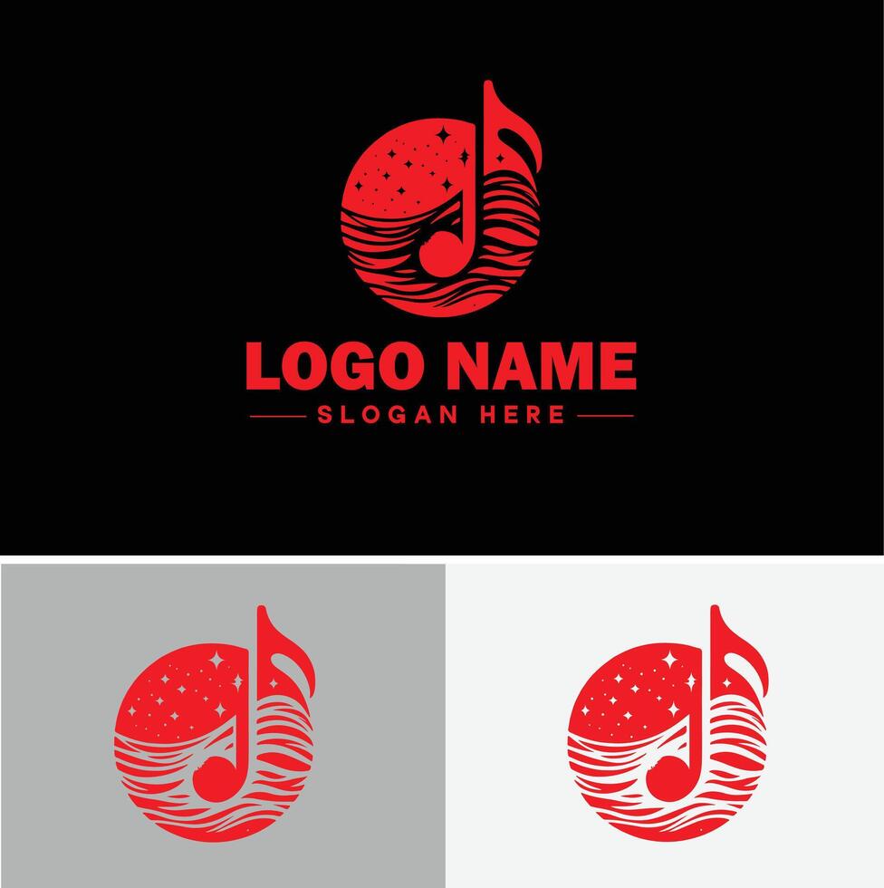 music logo icon for business app icon band typography dj song musical logo template vector