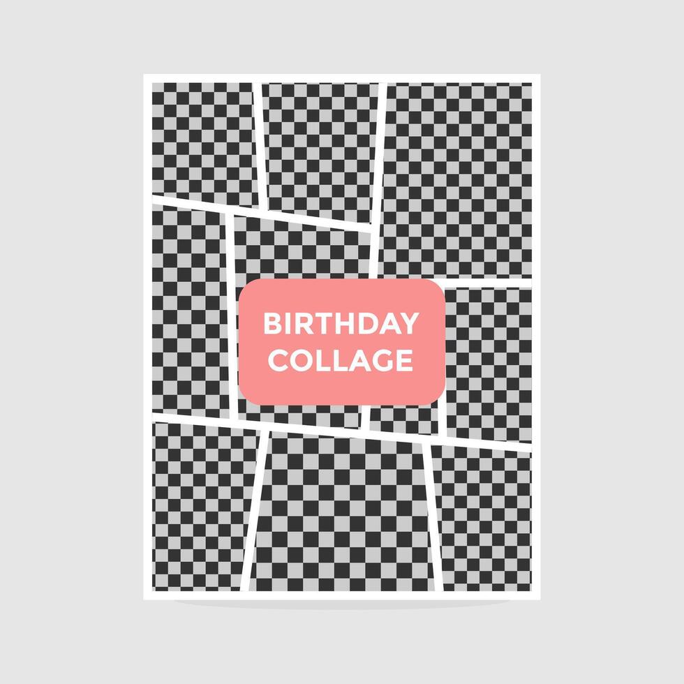 Birthday collage photo frame templates vector