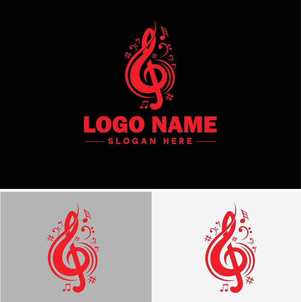 music logo icon for business app icon band typography dj song musical logo template vector