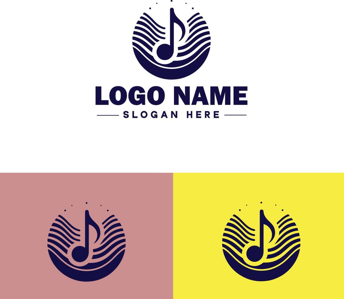music logo icon for business app icon band typography dj song musical logo template vector