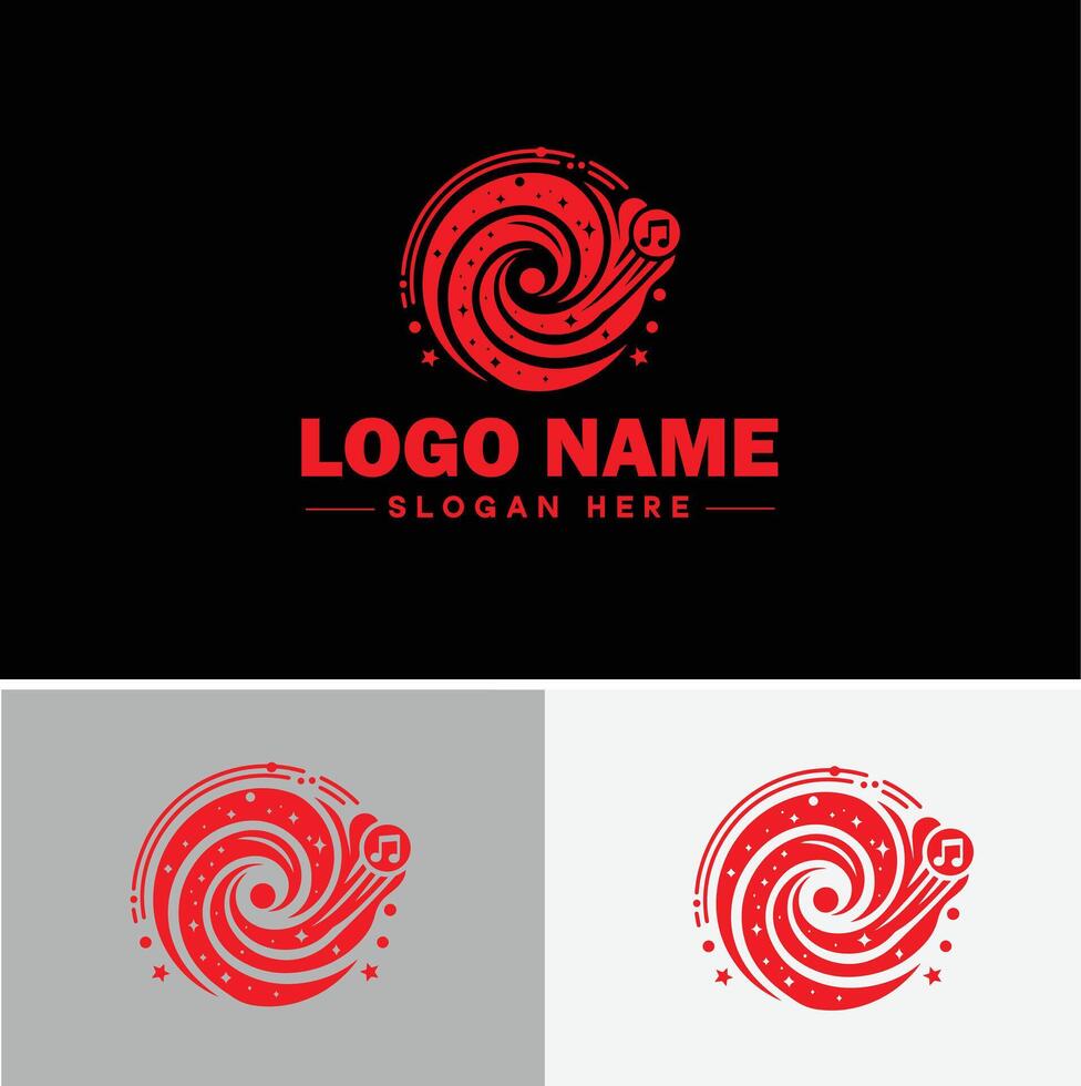 music logo icon for business app icon band typography dj song musical logo template vector