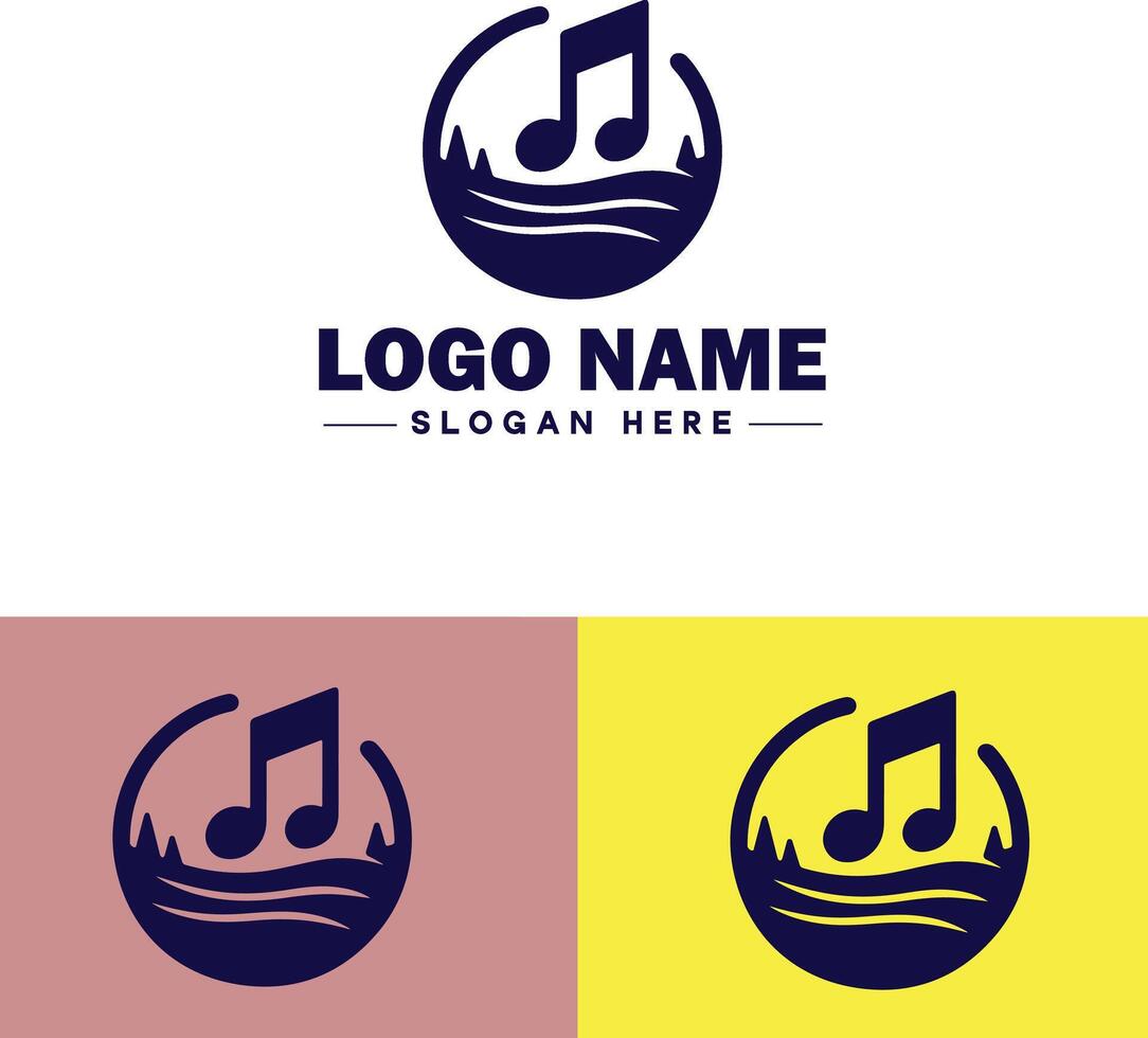 music logo icon for business app icon band typography dj song musical logo template vector