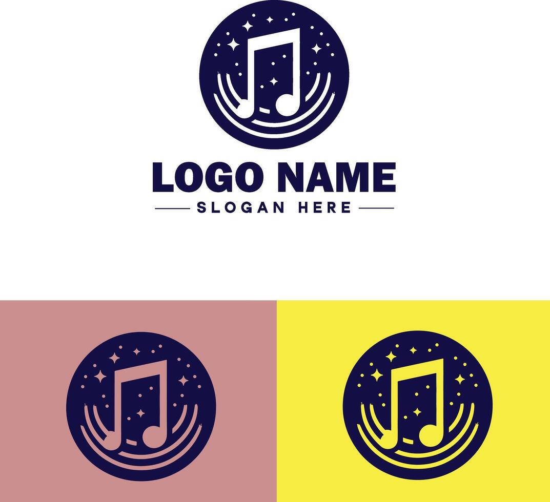 music logo icon for business app icon band typography dj song musical logo template vector
