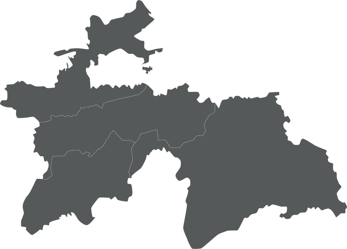 regional blank map of Tajikistan with provinces and administrative divisions. Editable and clearly labeled layers. vector