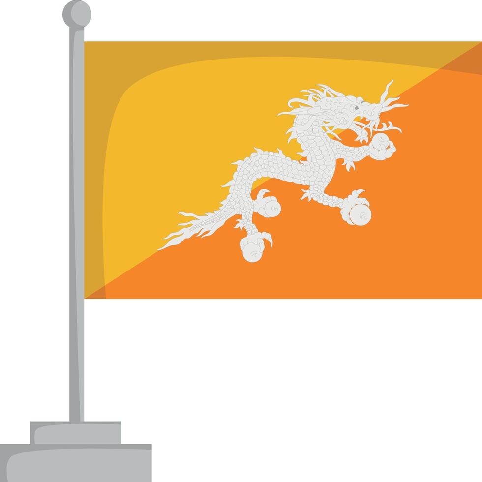 National flag of Bhutan Illustration vector
