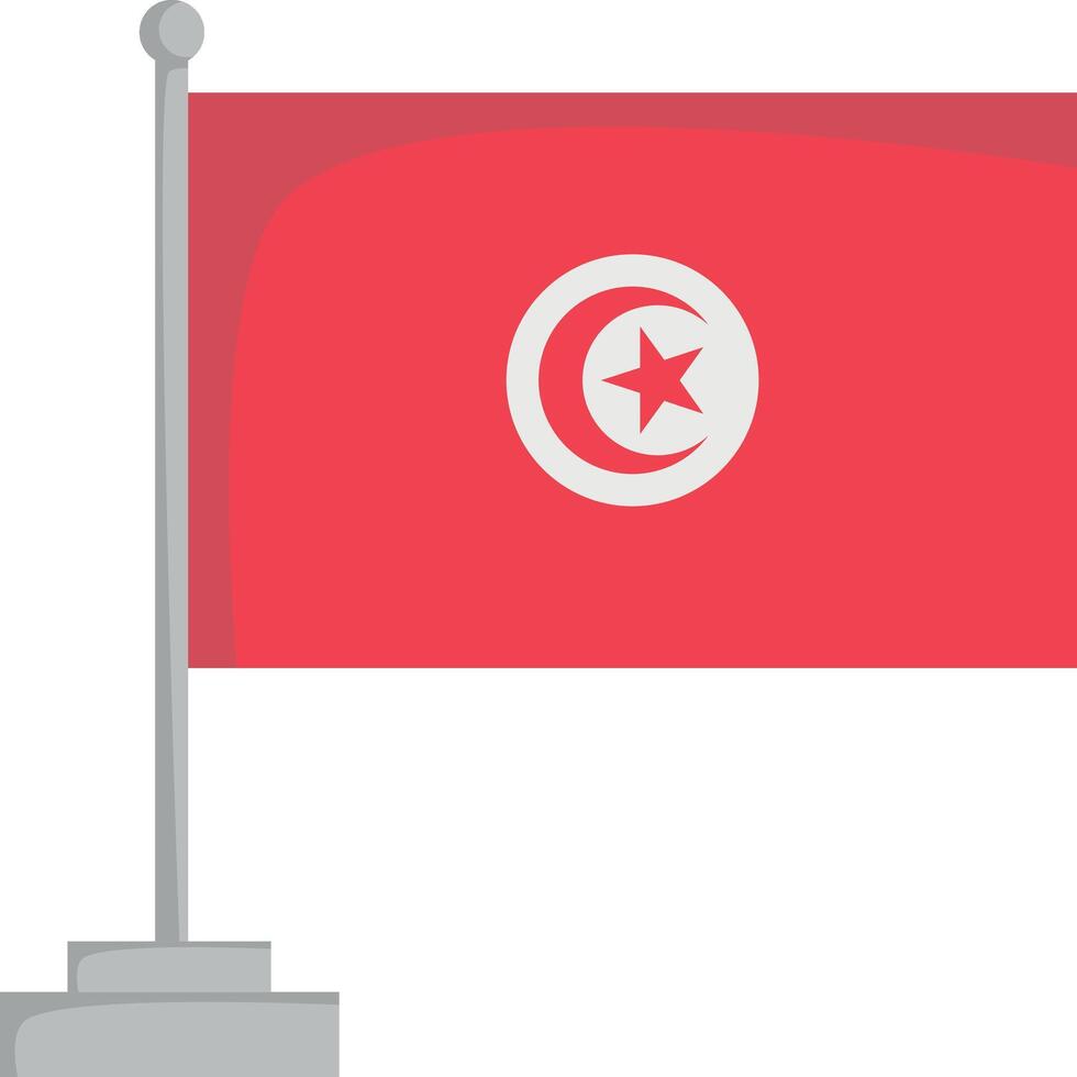 National flag of Tunisia Illustration vector