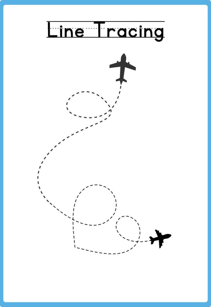 Hand drawn tracing line practice for kids vector