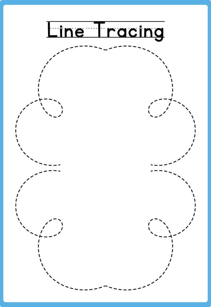Hand drawn tracing line practice for kids vector