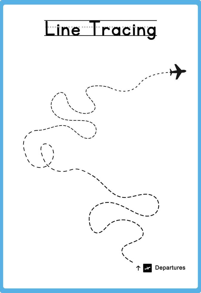 Hand drawn tracing line practice for kids vector