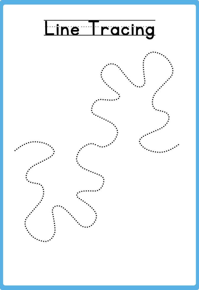 Hand drawn tracing line practice for kids vector