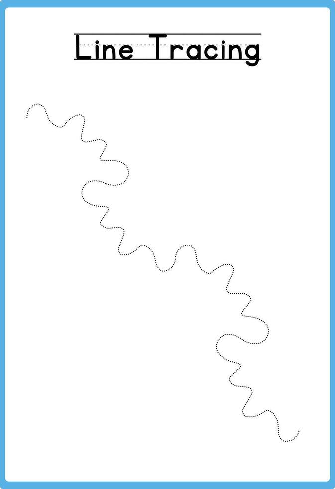 Hand drawn tracing line practice for kids vector