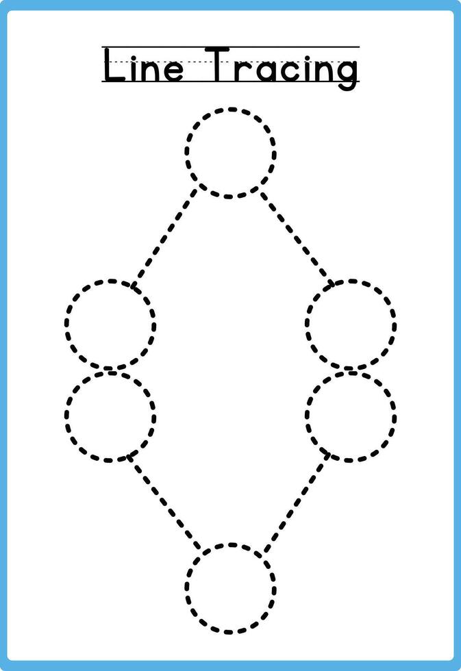 Hand drawn tracing line practice for kids vector