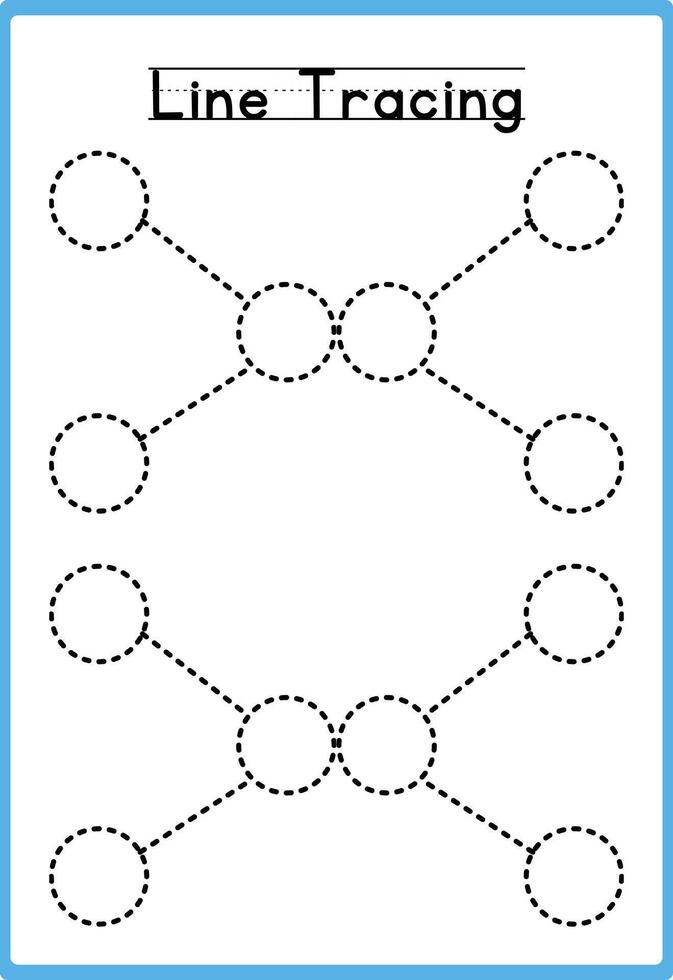 Hand drawn tracing line practice for kids vector