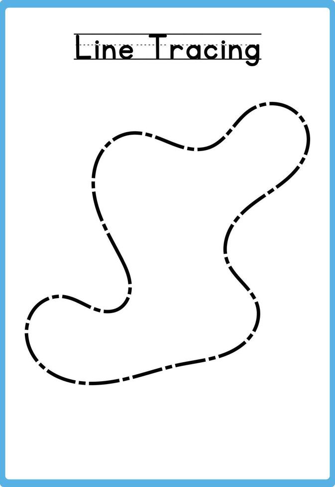 Hand drawn tracing line practice for kids vector
