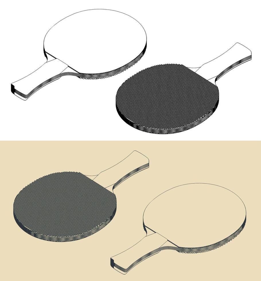 Rackets for table tennis vector