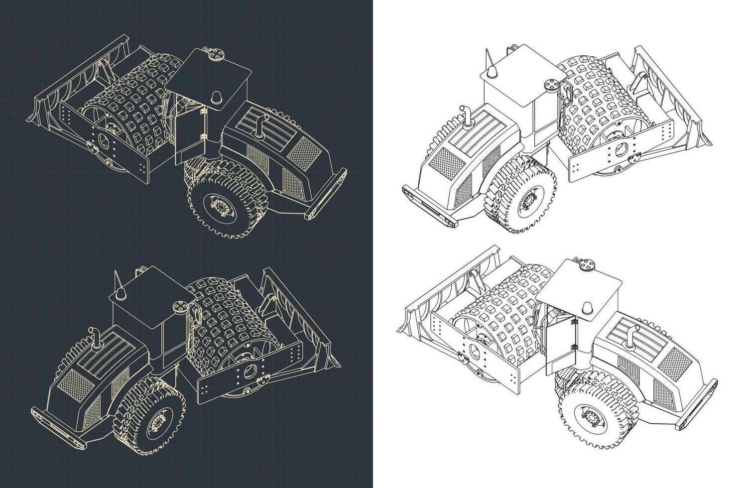 Road roller illustrations vector