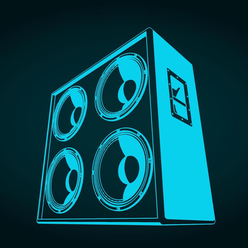 Bass speaker cabinet illustration vector