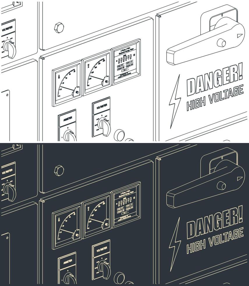 Electrical control panel board vector