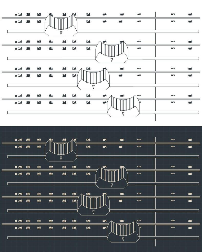 Sliders or faders control board isometric blueprints vector