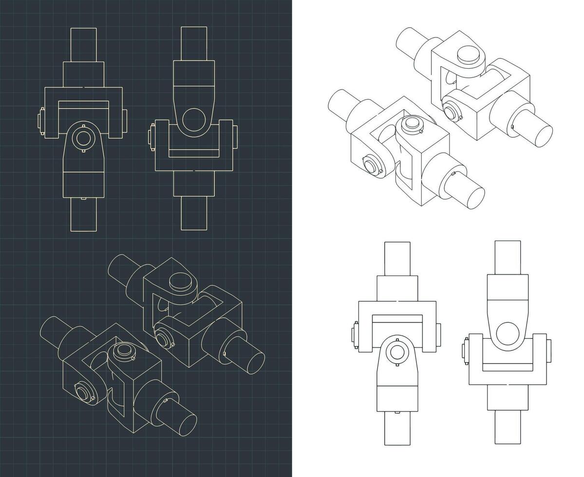 Cardan shaft drawing vector