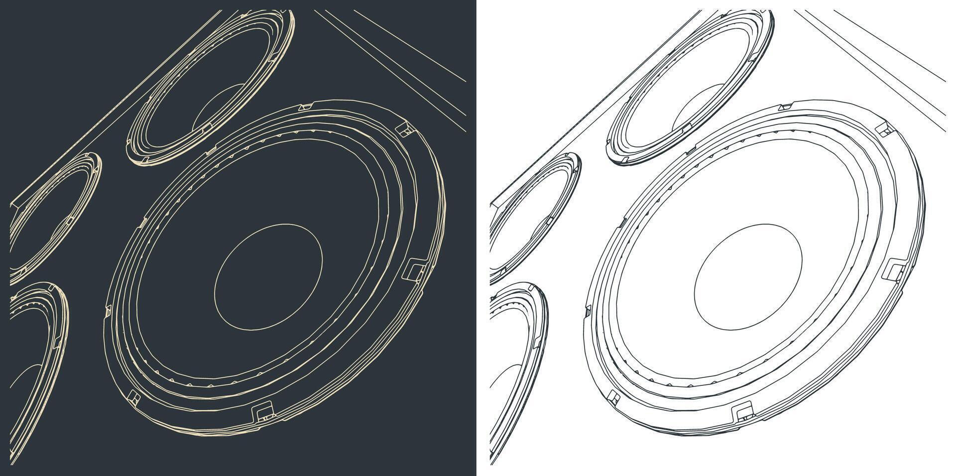 Large concert speaker close up vector