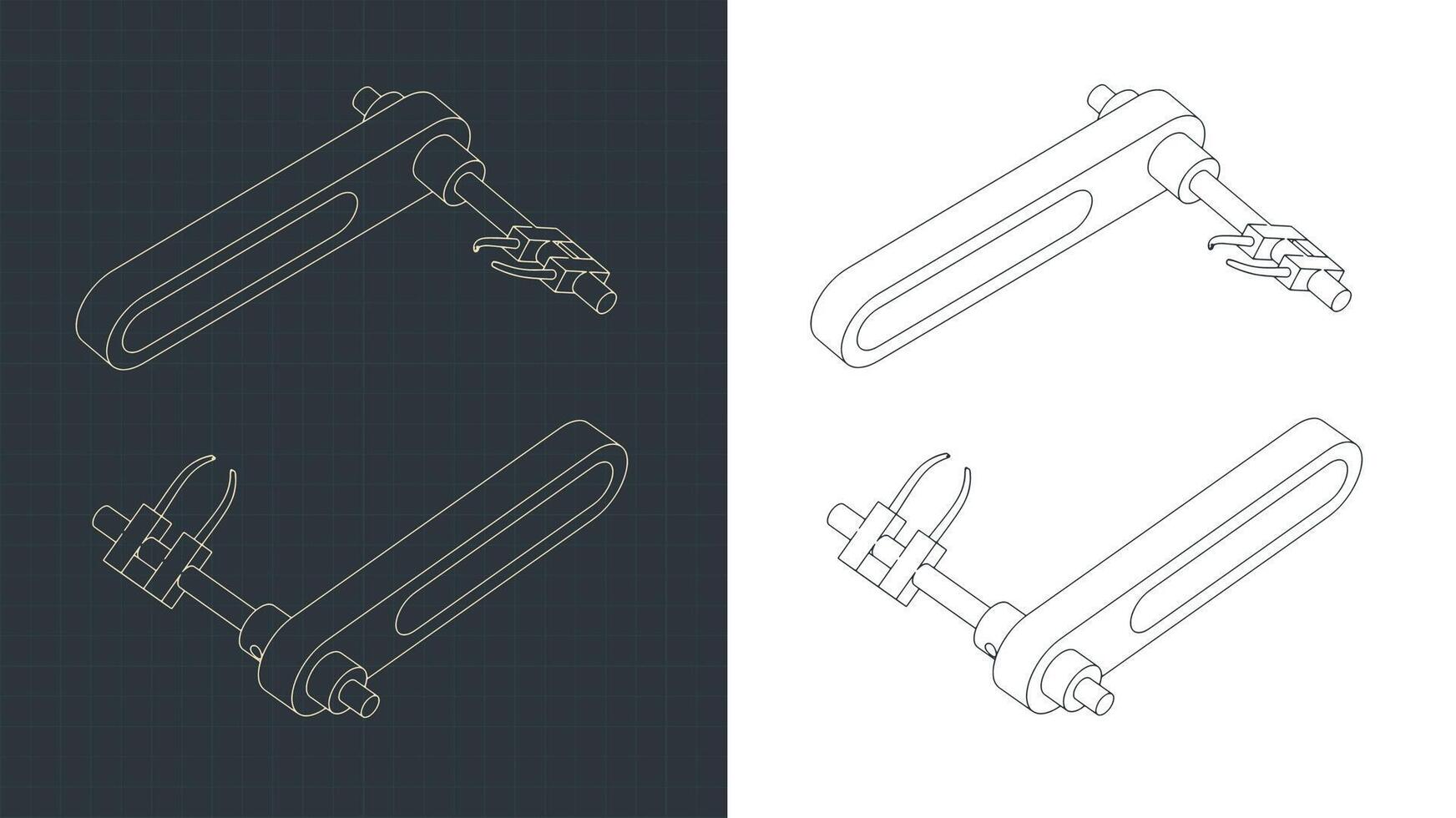 Archery arrow rests compound bow shelf isometric drawings vector