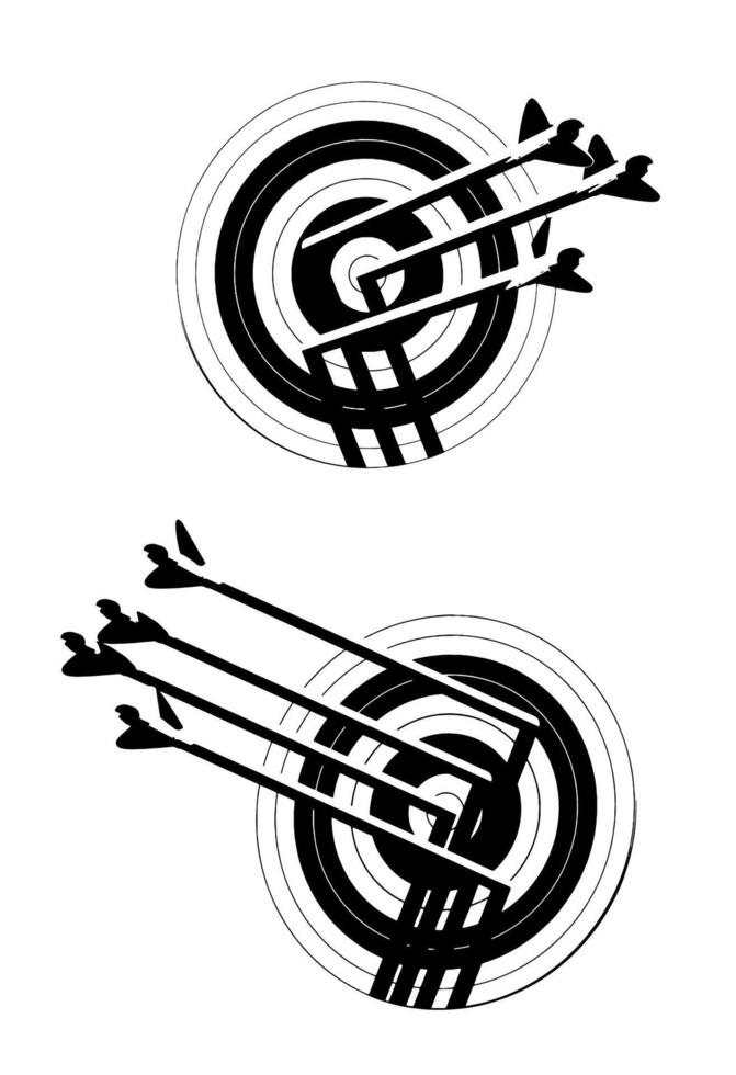 Archery target with arrows vector