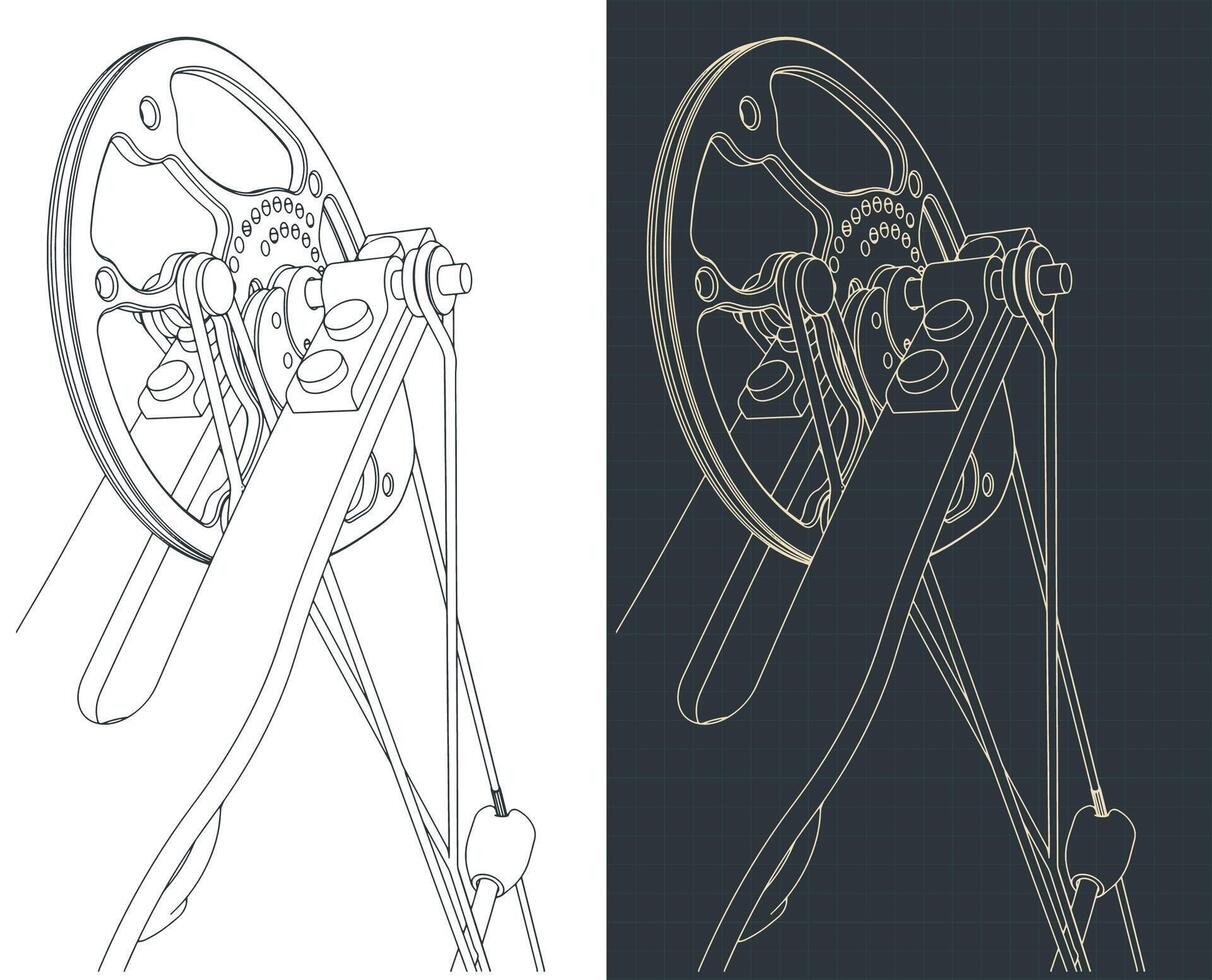Compound bow cam close up vector