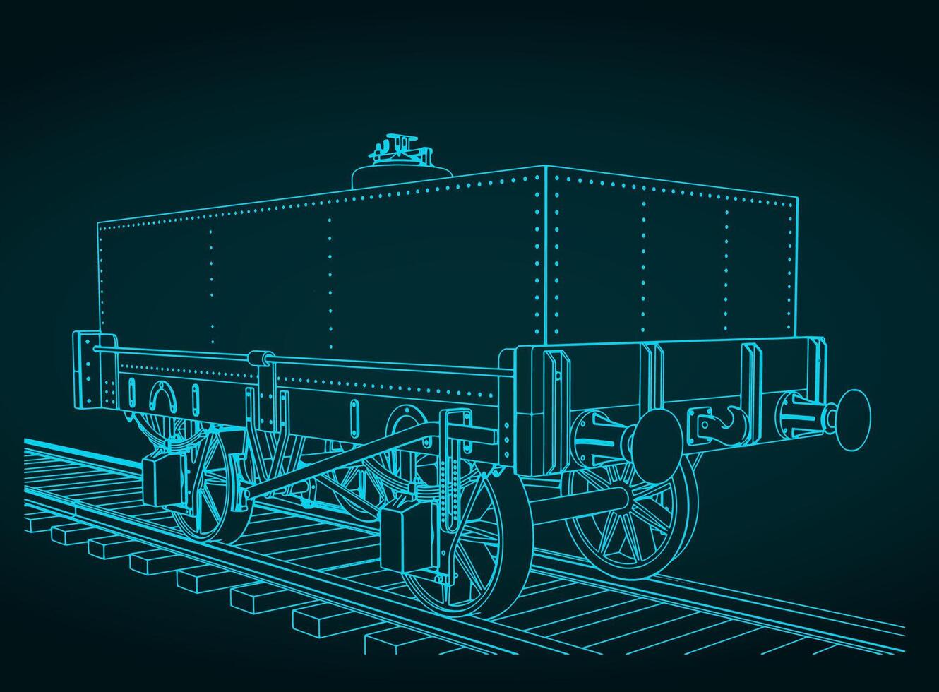 Rectangular tar tank wagon vector