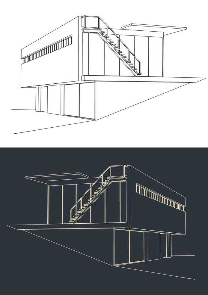 Modern house illustrations vector