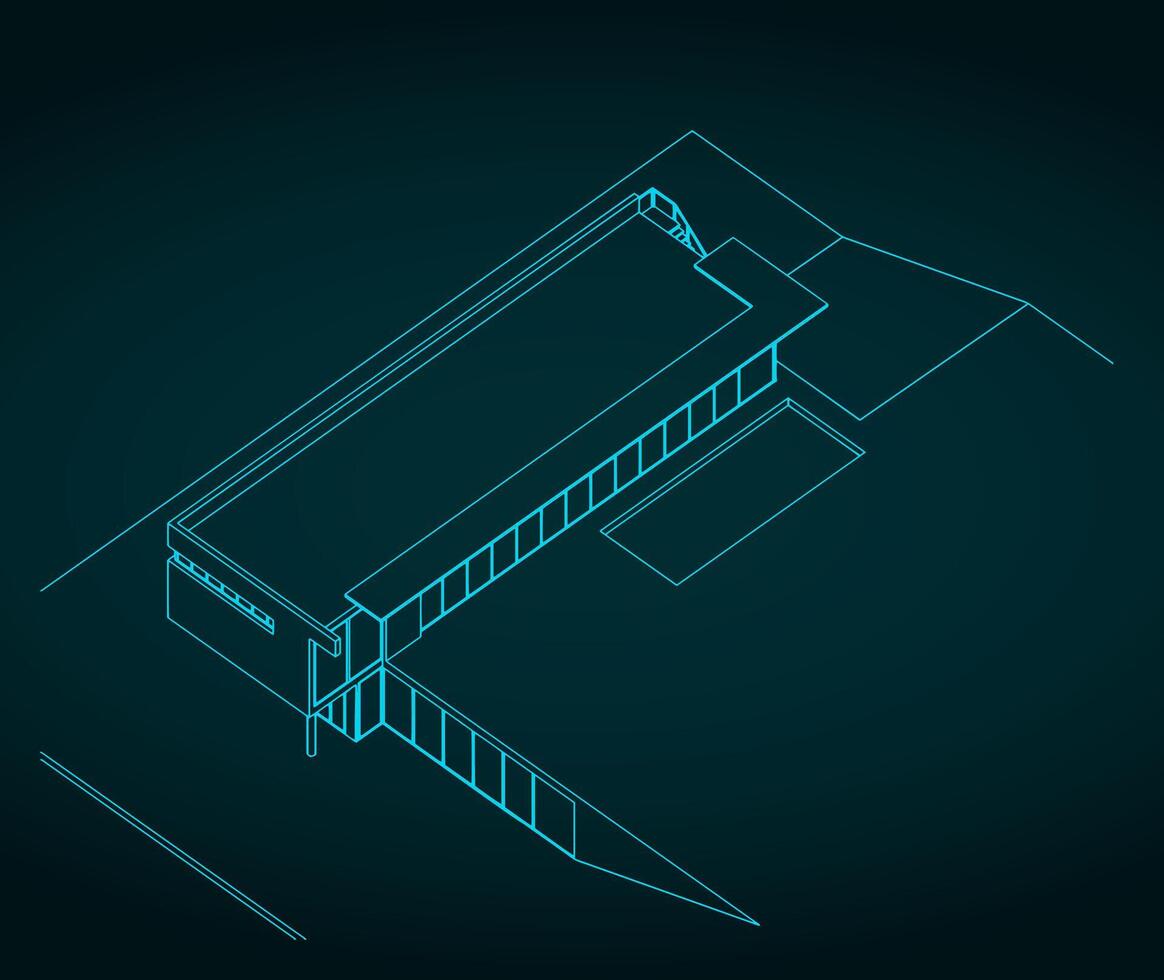 Modern house sketch vector