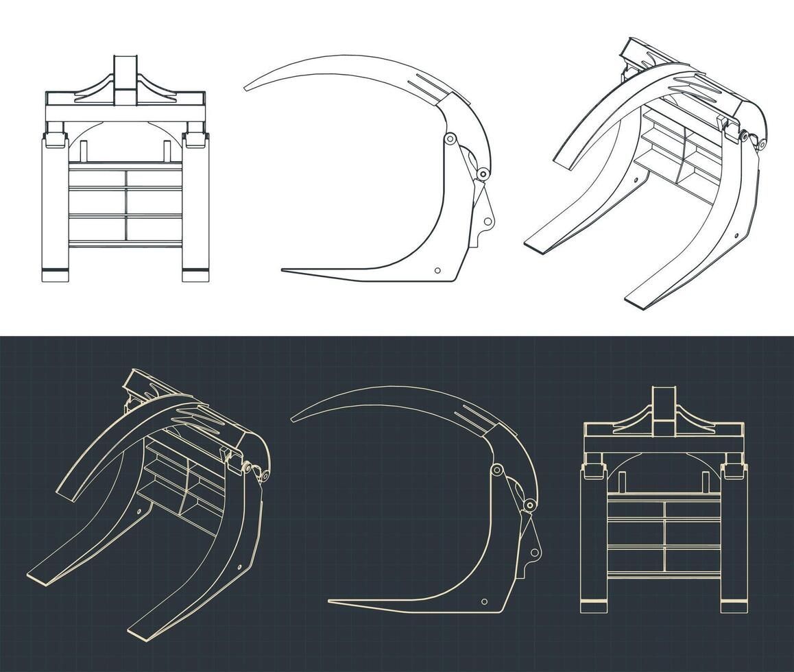 Tree grabber blueprints vector