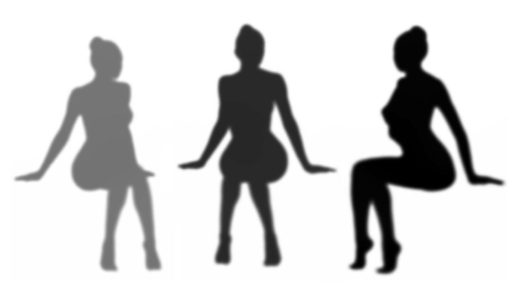 Soft silhouettes of beautiful, posing girls vector