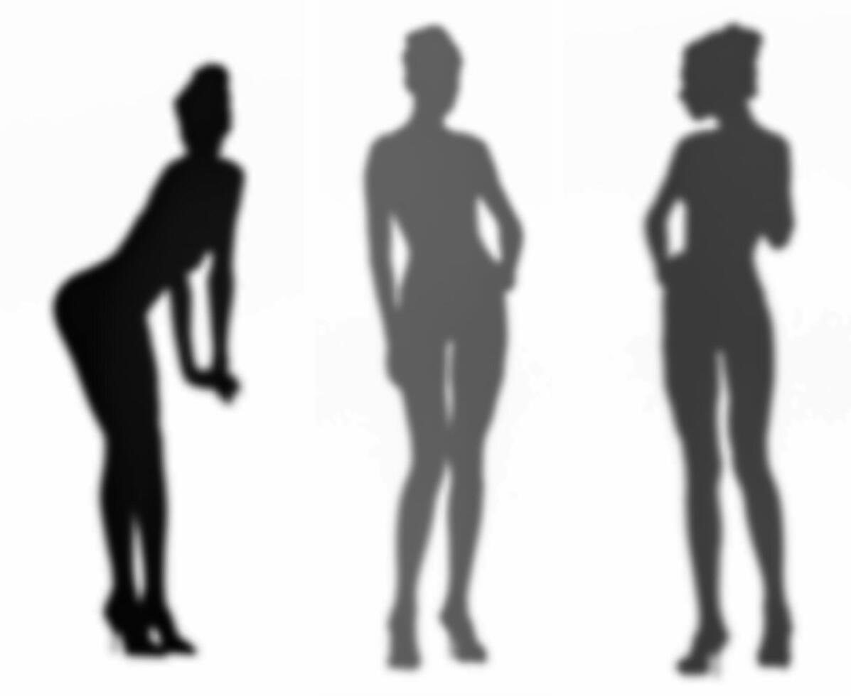 Soft silhouettes of beautiful, posing girls vector