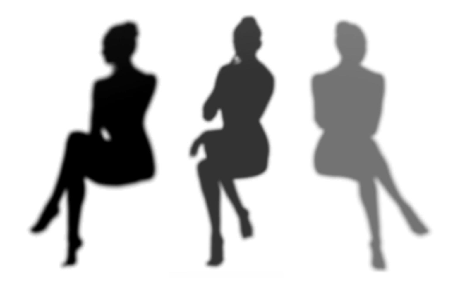 Soft silhouettes of beautiful, posing girls vector