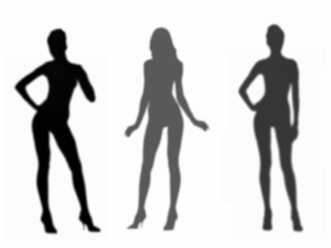 Soft silhouettes of beautiful, posing girls vector