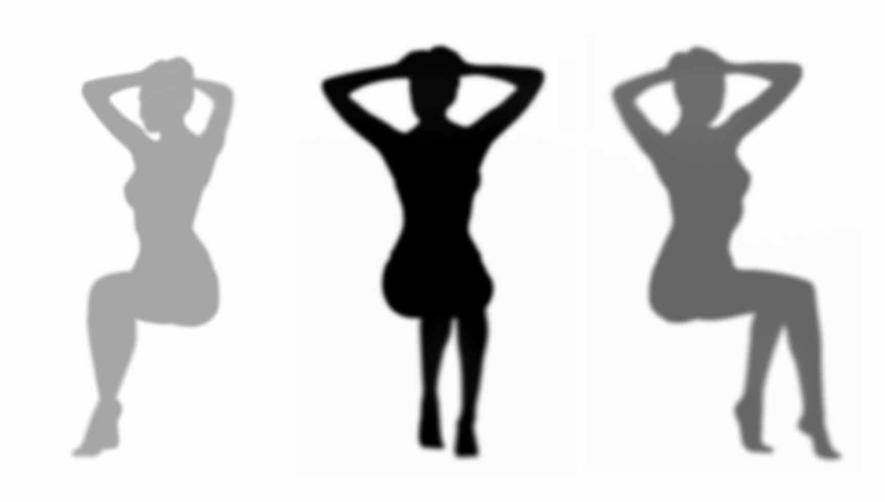 Soft silhouettes of beautiful, posing girls vector
