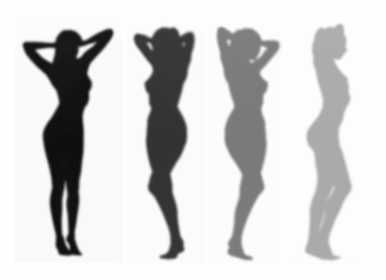 Soft silhouettes of beautiful, posing girls vector
