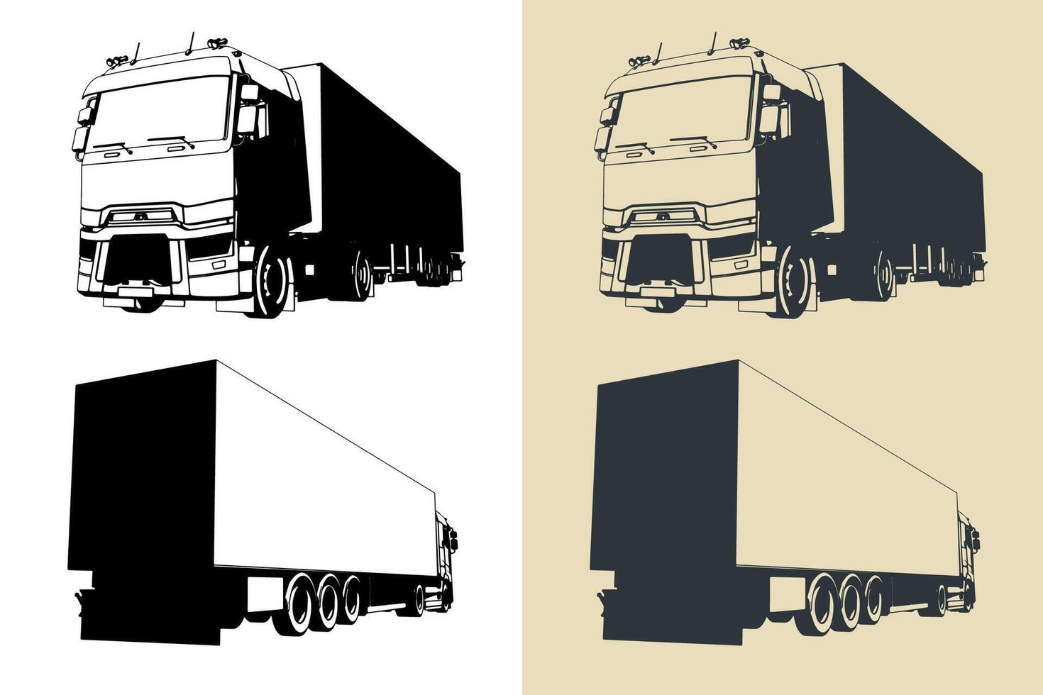 Semi trailer truck vector