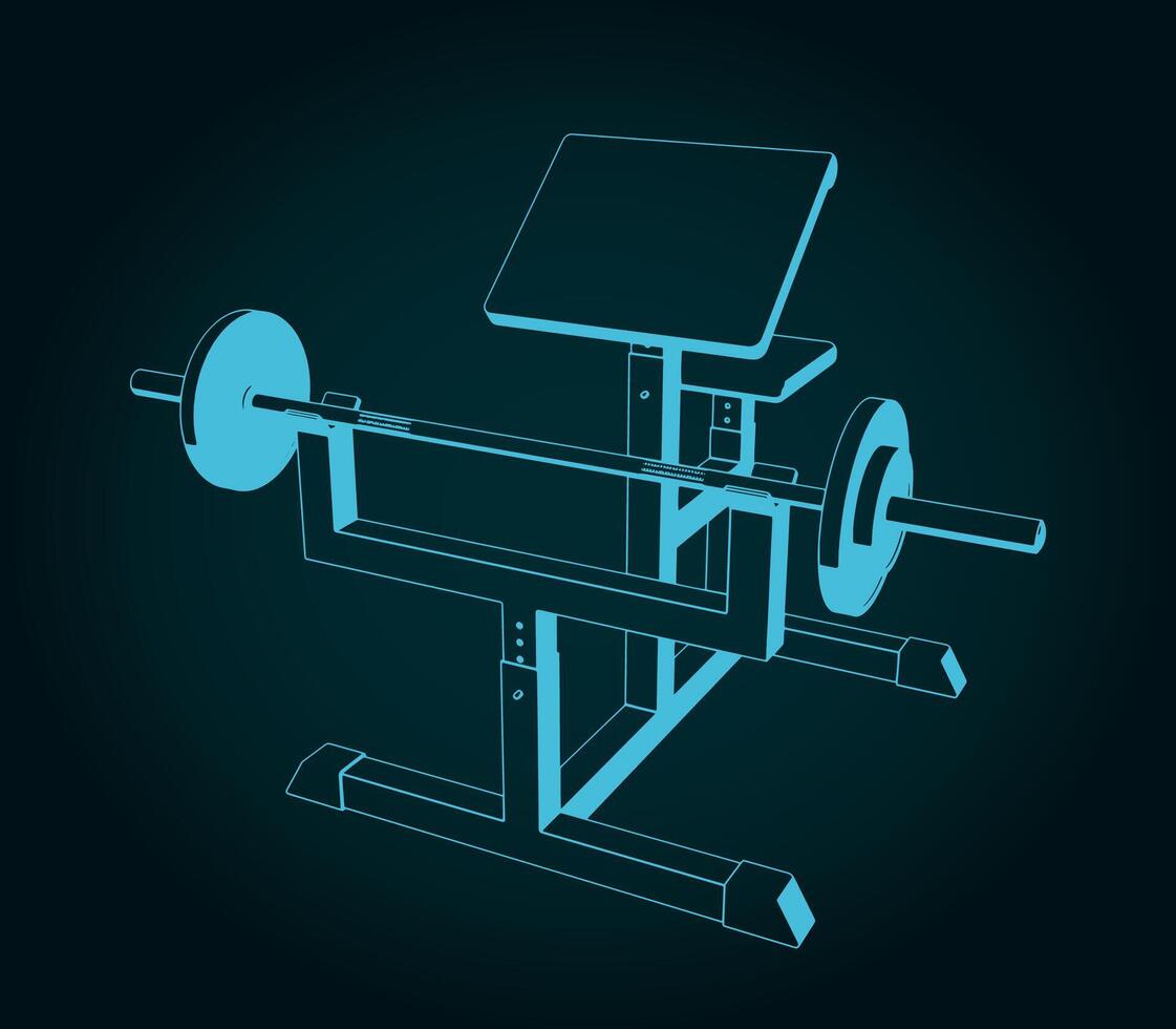 Preacher curl machine illustration vector