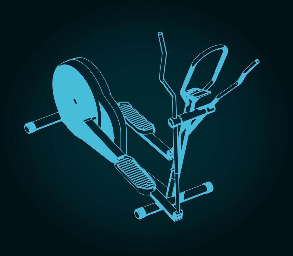 Elliptical machine illustration vector