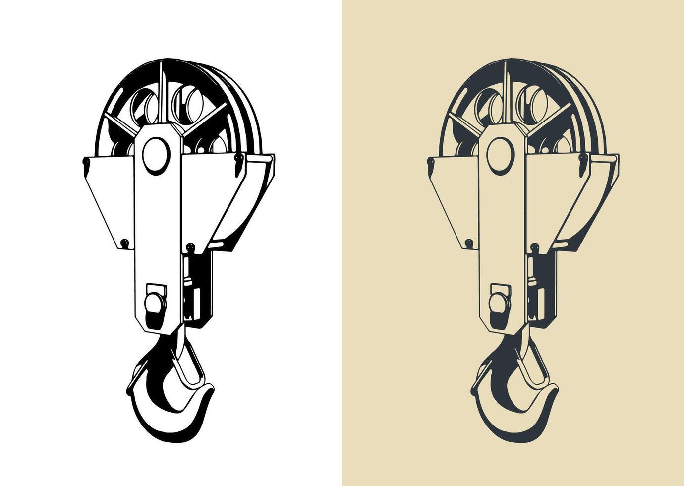 Construction crane hook vector