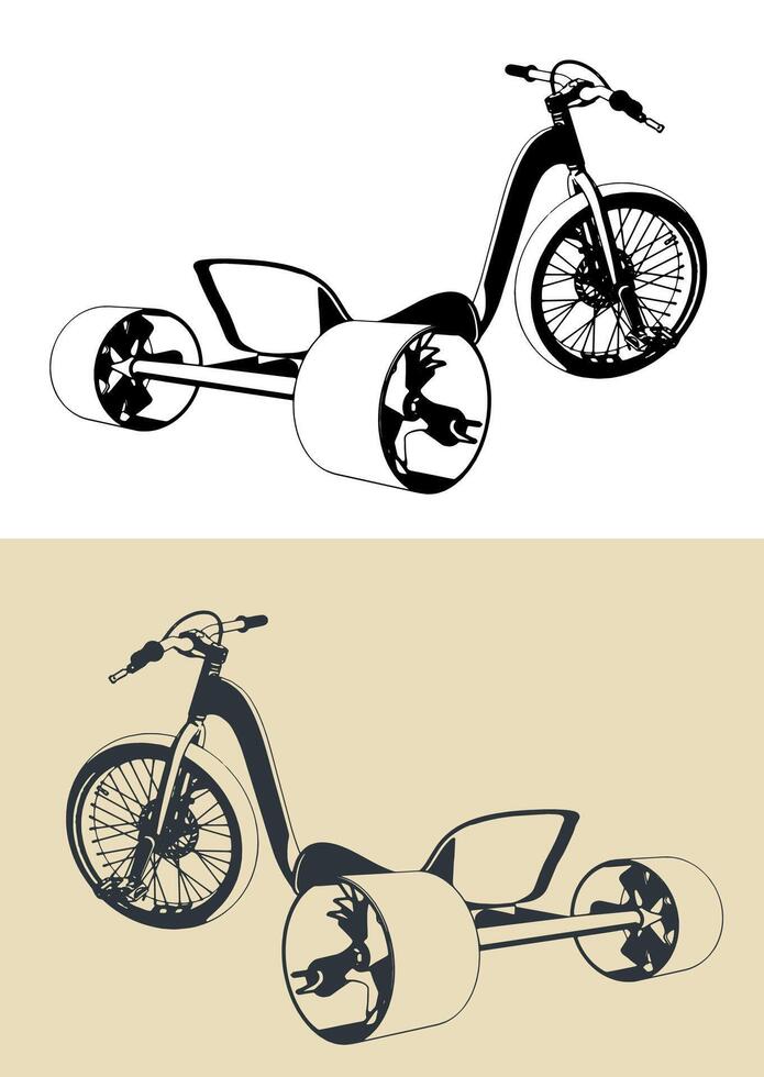 Drift trike illustrations vector