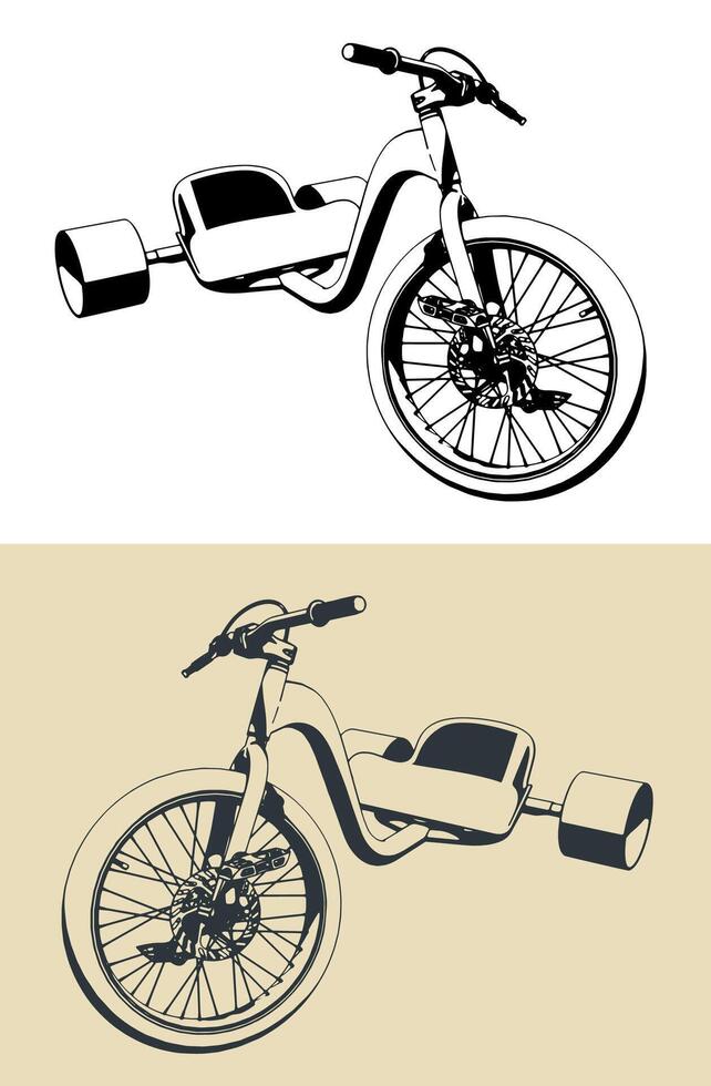 Drift trike illustrations vector