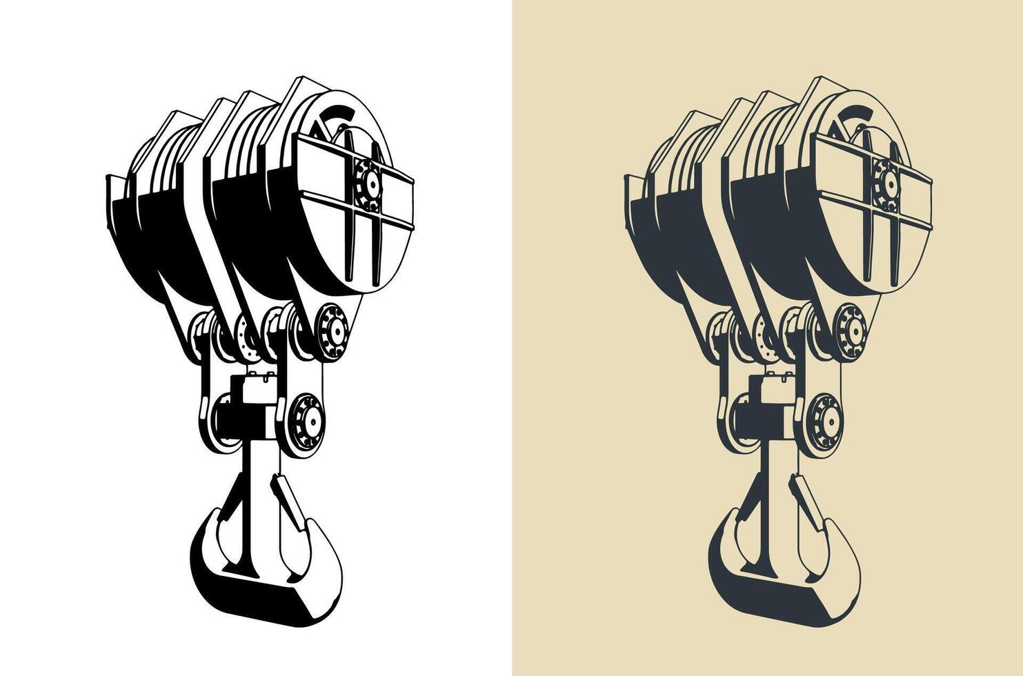 Large crane hook vector